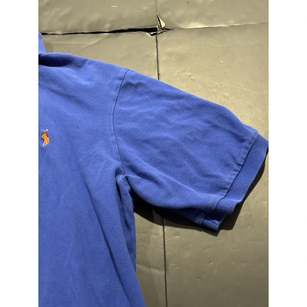 Polo by Ralph Lauren Men's Blue Classic Fit Short Sleeve Polo Orange Pony XLT